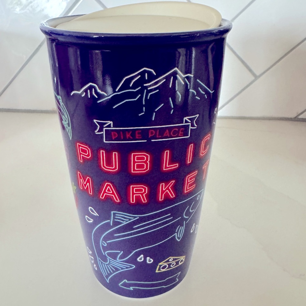 ☕️ Collectible STARBUCKS TRAVEL Mug PIKE Place Souvenir Coffee Mug / Tea Cup